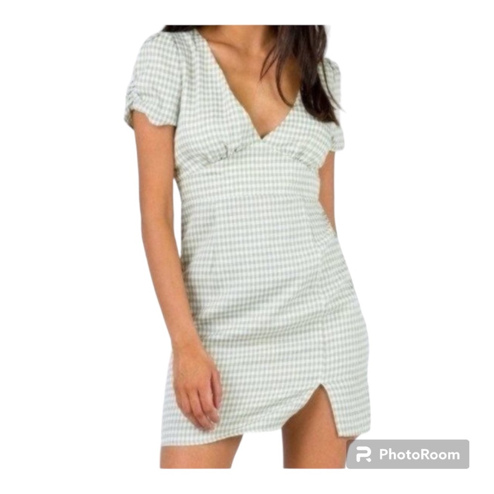 Princess Polly Green Checkered Mini Dress